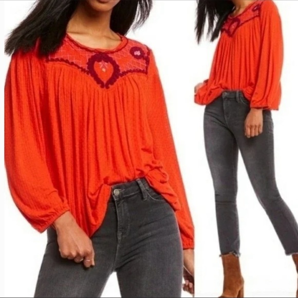 FREE PEOPLE embroidered top - Picture 1 of 9